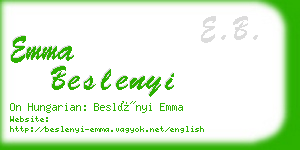 emma beslenyi business card